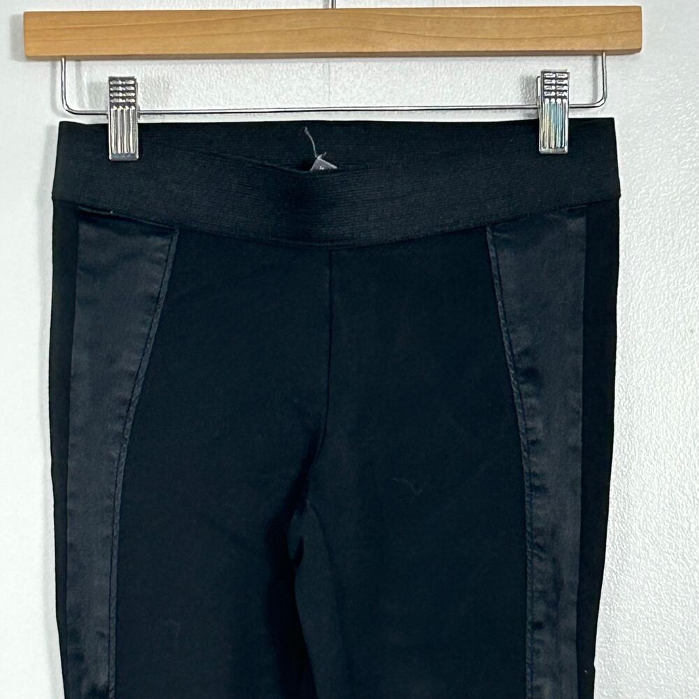Vince Legging Womens XSmall Elastic Waist Black Satin Stripe Pants Poly Blend - Picture 2 of 9